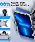 Rugged Aluminum Phone Mount For Jeep Wrangler JL JLU 2018 Through 2023 And Gladiator JT 2020 Through 2023 with tight clamp