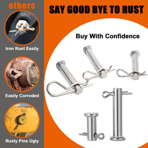 380 Pcs Heavy Duty Pin Kit For Trucks Trailers Tractors Mowers And Hitches Includes Zinc Plated Steel Pins