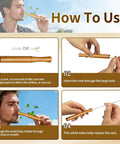 Infographic on using All Natural Herbal Inhaler With Premium Walnut Wood For Clear Breathing and Fresh Breath instructions