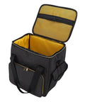 Vinyl Record Storage Bag With Cationic Fabric Thick Padded Base Dual Zippers Removable Dividers Non Slip Feet Gig Ready Travel Case
