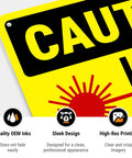 Laser In Use Sign Caution Sign 10x7 Inches Rust Free Aluminum Fade Resistant Indoor Outdoor Safety Sign For Shops And Factories And Industrial Spaces Made In USA close-up