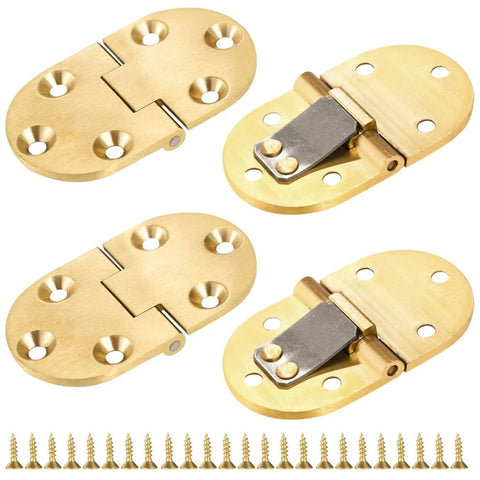 Brass 90 Degree Hinges Set 4 Pcs With 24 Screws, Dope DIY Hinges For Tables Desks Cabinets Doors And Folding Tabletops