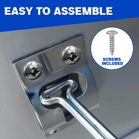 Heavy Duty 304 Stainless Steel RV Door Latch And Holder For Trailers Campers Trucks And Shop Doors Tough exterior latch with screws