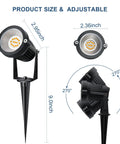 Low Voltage LED Landscape Lights 7W 12V Outdoor Garden Pathway Spotlight Kit With Connectors Six Pack, adjustable spotlight dimensions