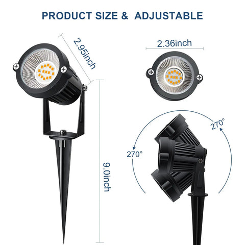Brighten Your Outdoor Space With A 10 Pack Low Voltage LED Landscape Lights 7W 900LM Waterproof Garden Path Spike Stand Spotlight Set