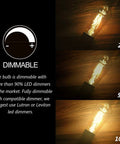 Dimmable Edison LED Bulbs Vintage Style 4W Amber Glass ST64 E26 Warm White 2200K-2400K showing different light levels
