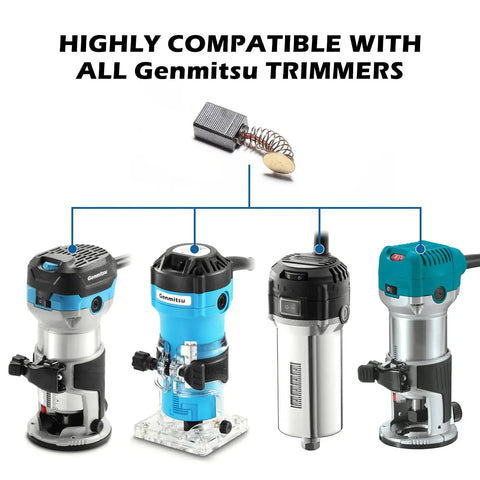 Genmitsu Carbon Brush Replacement Set 20 Carbon Brushes For Electric Motors Trimmers and Compact Routers with compatible trimmers shown