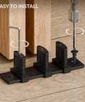 Three Roller Adjustable Floor Guide For Siding Closet Doors And Bypass Sliding Doors Aluminum Construction installed