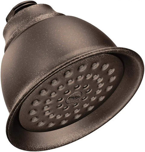 One Function Eco Performance Shower Head With Brushed Nickel Finish WaterSense Certified Full Spray Flow One Half Inch IPS Connection
