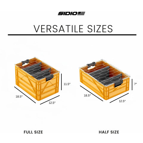 Holy Grail Stackable Storage Bins With Lids And Dividers For Closet And Garage Organization Heavy Duty Plastic Crates sizes diagram.