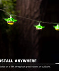 Baby Yoda String Lights The Mandalorian Grogu 10 LED Indoor Outdoor 10 Foot 5000K Cool White Glow Collector Edition in tree