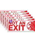 Not an Exit Sign Sticker Pack, 6 Pack, red 10x4 inch vinyl decals with bold lettering and symbols for visibility.