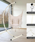 Built To Last Hammock Chair Stand For Indoor And Outdoor Use Heavy Duty Steel C Stand With White Finish Supports Up To 350 Lbs Easy Assembly Frame Holder For Hanging Egg Chair Stand Only