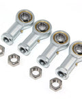 One Half Inch Bore Rod End Bearings PHSB8 Pre Lubricated With Jam Nuts One Half Twenty Female Thread Right Hand Four Pack For Linkages And Steering Projects Heavy Duty Construction, 4 bearings and jam nuts