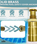 Brass Pool Safety Cover Anchors For Concrete And Pavers Three Quarters Inch Hole Universal Fit 10 Pack with focus on details