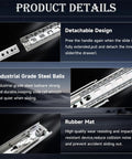 Heavy Duty 18 Inch Drawer Slide With Lock And Lock Out Full Extension Ball Bearing Runners, product features detailed view
