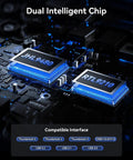 Dual intelligent chip design for Legit External M.2 NVMe SSD Adapter For PCIe 5.0 Drives With Blazing Speeds Up To 8TB.