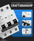 Three Pole Miniature Circuit Breaker 240V 480V AC 50A Thermal Magnetic Trip Smart Circuit Breaker AC Disconnect with diagrams