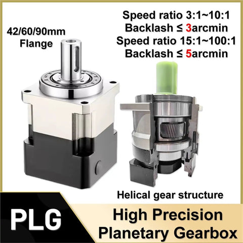 Top Shelf High Precision Planetary Gearbox For Nema17 Nema23 Nema34 Stepper And Servo Motors mounted with helical gear structure.