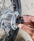 Using Pro Grade Heavy Duty Wheel Bearing Puller Kit For Harley Twin Cam And Sportster Bikes on motorcycle wheel hub