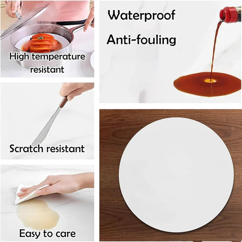 Top Shelf Premium Gray Marble Lazy Susan With 12 Millimeter Thick Round Serving Tray providing ultra smooth 360 degree rotation and easy cleaning.