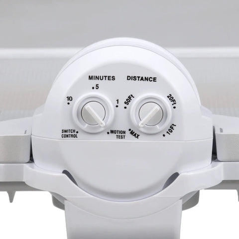Close-up of motion sensor controls on Hyper Bright LED Motion Activated Security Flood Light In Bronze