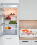 Open fridge with Right Door Refrigerator Shelf Basket Bin Assembly Replacement Part For LG Kenmore Sears Models on counter