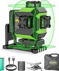Self Leveling 4D Green Beam Laser Level With 2 X 360 Horizontal And Vertical Lines 16 Cross Lines For Precise Tiling And Floor
