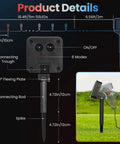 Diagram showing components of Solar Red White And Blue String Lights Outdoor Weatherproof For 4th Of July And Memorial Day Decor.