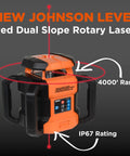 Jobsite Ready Self Leveling Red Dual Slope Rotary Laser System With 4,000 Ft Range IP67 Tough As Nails And Impact Resistant