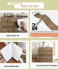 Wood Grain Repair Tape Self Adhesive Two Point Four Inch By 32 Ft How-to guide on furniture repair with realistic Sequoia Red Bean look