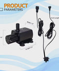 Automatic Small Sump Pump With Water Level Sensor, 13 Ft Lift, compact black mini submersible condensate pump with cords visible