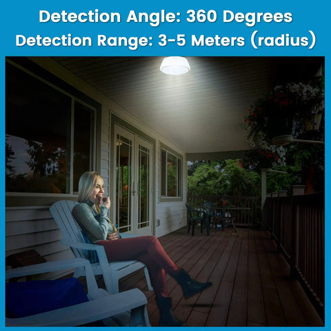 Motion Sensor LED Ceiling Light 15W 150W Equivalent E26 Base Dusk To Dawn Auto On Off Night Light illuminating porch