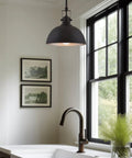 Modern Retro Pendant Light With Dome Shade In Oil Rubbed Bronze Finish Industrial Hanging Light Over Kitchen Sink
