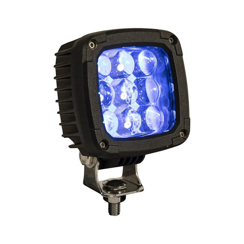 Hot Blue LED Pedestrian Warning Light For Forklifts Pumps Out 400 Lumens Of Straight Up Visibility To Keep Your Crew Safe From Blind Spots Boasting No Hassle IP69K Rated Aluminum Housing And Gritty Polycarbonate Lens For Serious Durability