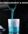 Lightweight Pro Lvlp Spray Gun Kit Smooths Automotive Paint Jobs While Saving You Serious Cash And Killing The Overspray For Crisp Shop Finishes All Day Long - pouring blue paint into measuring cup