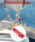 Thickened pin design detail of 3 Piece Set Of One Half Inch D Ring Shackles Crafted From Tough As Nails Galvanized Steel Clevis Hardware.