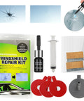 Windshield Repair Kit For Chips And Cracks Up To 12 Inch With Glass Repair Fluid Quick Fix For Bullseyes Half Moon Star Shaped Cracks And Chips Laminated Windshield Repair Set Green