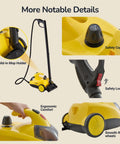 Heavy Duty Steam Cleaner With 2L Water Tank, 28 Piece All In One Multipurpose Kit showing safety cap, lock, and ergonomic handle