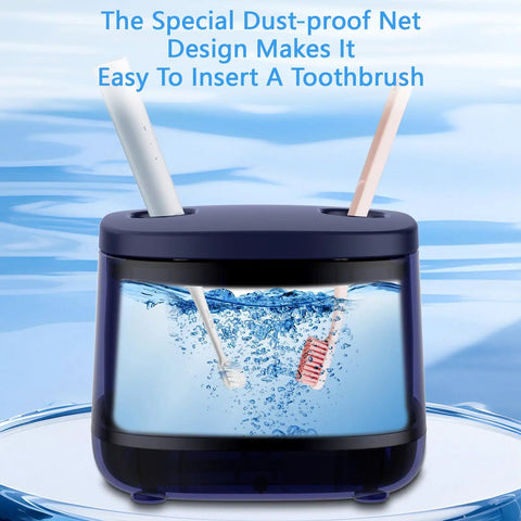Keep Your Dental Gear Squeaky Clean With This Heavy Duty Ultrasonic Cleaning Machine For Braces Dentures Jewelry Toothbrush Heads And Baby Essentials Daily with toothbrushes submerged in cleaner.