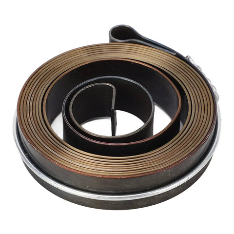 Two Pack Drill Press Return Spring Set close-up, chromed steel coil for precise quill retraction, smooth top return feature.