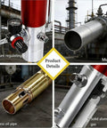 Professional Grade Heavy Duty Pneumatic Grease Pump With 16 Foot Straight Shooting Hose For 55 Gallon Drums showing pressure valve and muffler details.