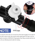 R172086 Half Inch Pool Control Valve For Chlorine Feeders Easy Install Replacement Plug And Play For Pool And Spa Chlorinator Systems Compatible With Rainbow Automatic Feeder Models 320 322 300 29X black valve with PTFE tape note
