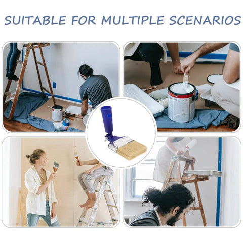 Three Inch Adjustable Flat Tip Paint Brush With 270 Degree Rotatable Head for Edge Coverage, people painting walls and trim