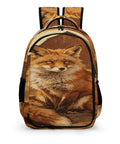 Front view of Autumn Pasture Fox Printed Unisex Backpack With Large Capacity Durable Polyester Daypack