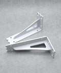 Rock Solid Heavy Duty Floating Shelf Brackets Set Two Pieces Industrial Wall Mounted L Braces Built Tough Thickened Steel White brackets