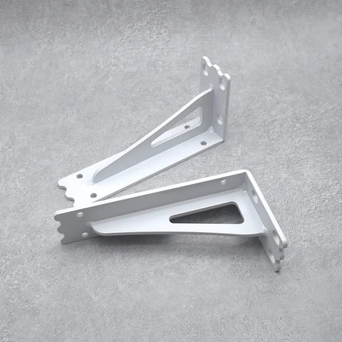 Rock Solid Heavy Duty Floating Shelf Brackets Set Two Pieces Industrial Wall Mounted L Braces Built Tough Thickened Steel White brackets