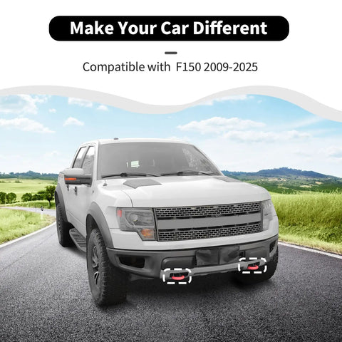 Ford F-150 with Pink Front Bumper Tow Hook Covers For F-150 2009 To 2025 Exterior Accessories Set Of 2 on road