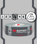 Heavy Duty Blue Duct Tape 1.88 In By 20 Yard Roll Go-To Multi Surface Use With Industrial Strength Adhesive Bonds To Metal Glass Plastic Cardboard And Laminate Perfect For Sealing Quick Repairs And Reinforcing Projects. 3M heavy duty multiuse duct tape roll, 1.88 in x 30 yd, gray