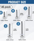 Heavy Duty 410 Stainless Self Tapping Screws Kit With Washers For Metal Wood Plastic Hex Head Self Drilling Rust Resistant Screws In Multiple Sizes For DIY Projects Roofing And More